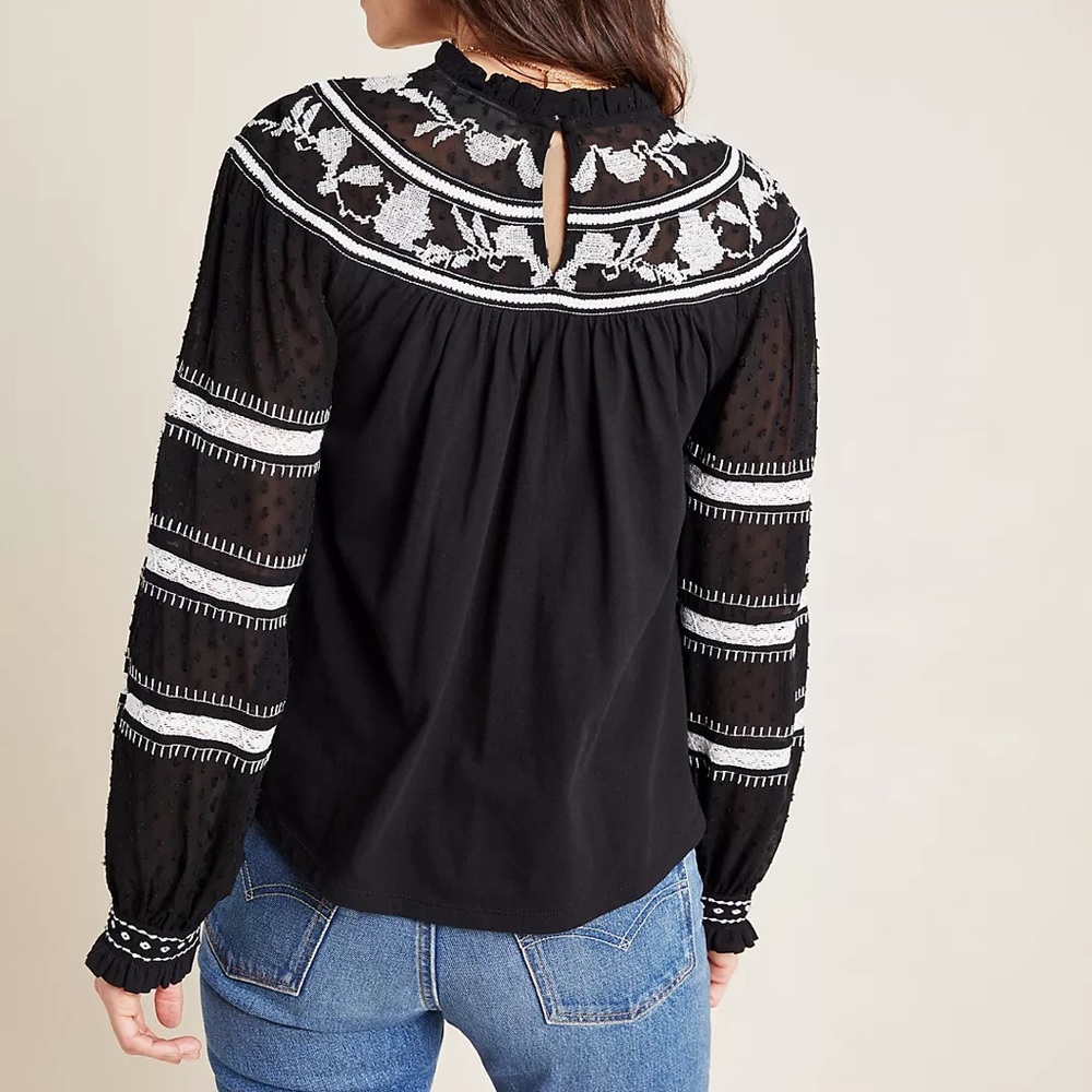 Anthropologie Maeve Winona Lace Top - Picture 2 of 6